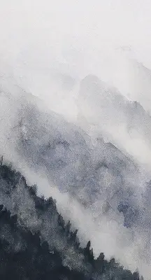 Roller blind modern misty mountains design