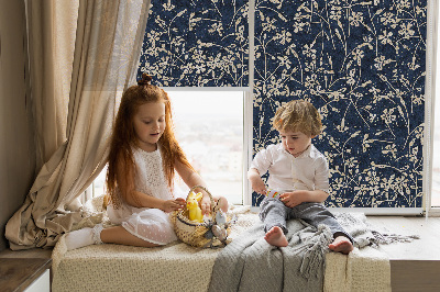 Roller blind for large window Flowers