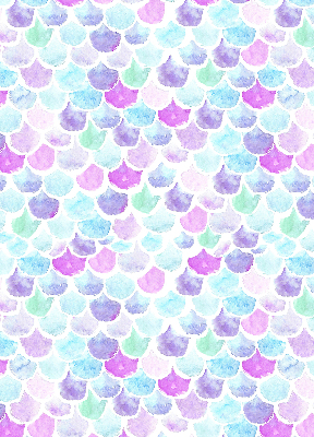 Fabric roller blind colorful scales pattern