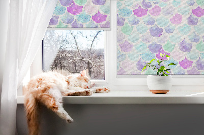 Fabric roller blind Colorful scales
