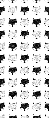 Modern roller blind Drawn fox heads