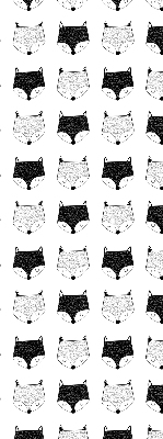 Modern roller blind Drawn fox heads