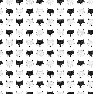 Modern roller blind Drawn fox heads