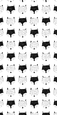 Modern roller blind Drawn fox heads