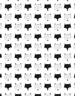 Modern roller blind Drawn fox heads