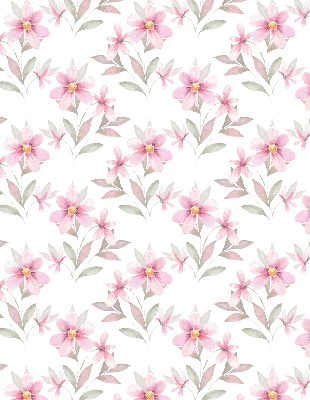 Fabric roller blind Pink flowers