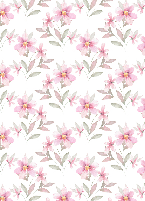 Fabric roller blind Pink flowers