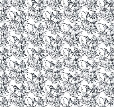 Modern roller blind Drawn flowers