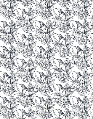 Modern roller blind Drawn flowers