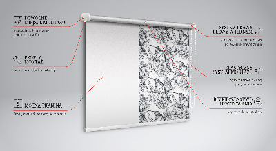 Modern roller blind Drawn flowers
