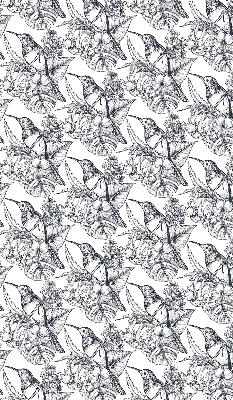 Modern roller blind Drawn flowers