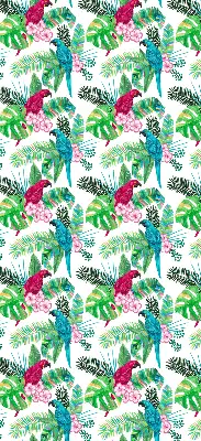 Roller blind for large window parrots print