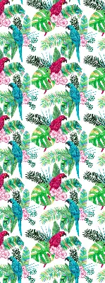 Roller blind for large window parrots print