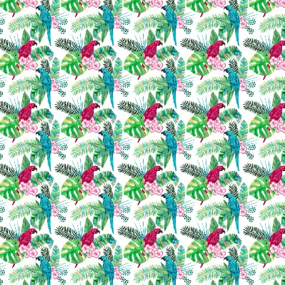 Roller blind for large window parrots print