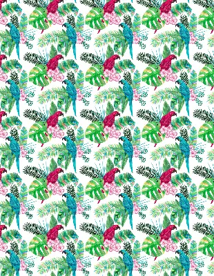 Roller blind for large window parrots print