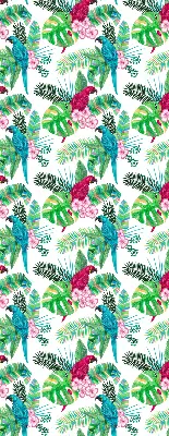 Roller blind for large window parrots print