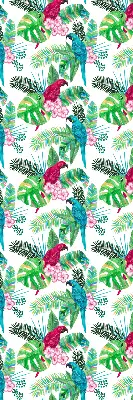 Roller blind for large window parrots print
