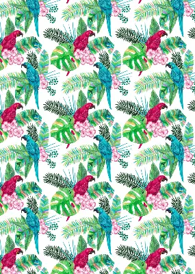 Roller blind for large window parrots print