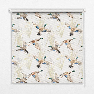 Fabric roller blind Flying ducks