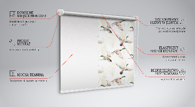 Fabric roller blind Flying ducks