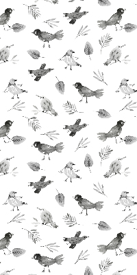 Modern roller blind Drawn birds and leaves