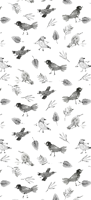 Modern roller blind Drawn birds and leaves