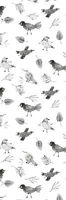 Modern roller blind Drawn birds and leaves