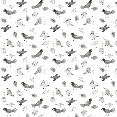 Modern roller blind Drawn birds and leaves