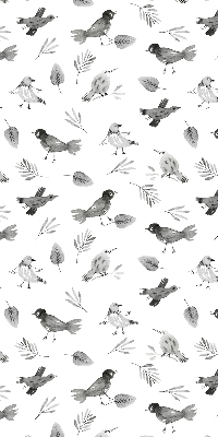 Modern roller blind Drawn birds and leaves
