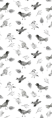 Modern roller blind Drawn birds and leaves