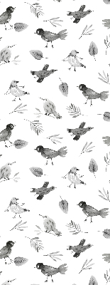 Modern roller blind Drawn birds and leaves