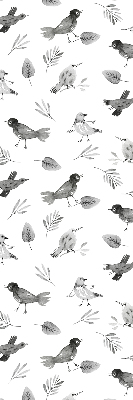 Modern roller blind Drawn birds and leaves