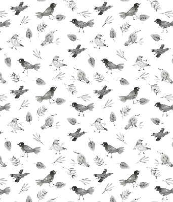 Modern roller blind Drawn birds and leaves