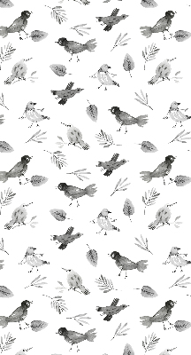 Modern roller blind Drawn birds and leaves