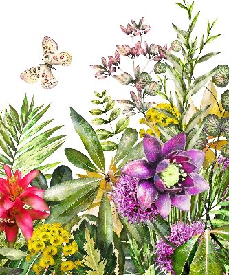 Roller blind for large window Flowers