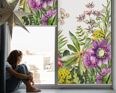 Roller blind for large window Flowers