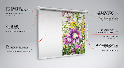 Roller blind for large window Flowers