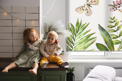 Roller blind for large window Flowers