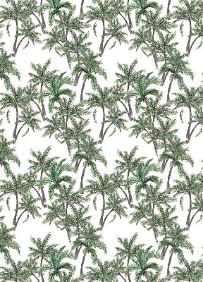 Fabric roller blind palm trees pattern