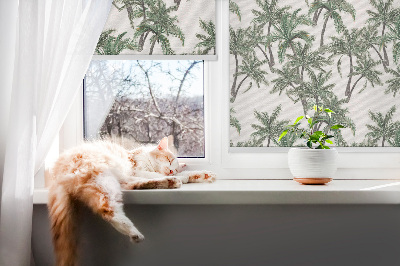Fabric roller blind palm trees pattern