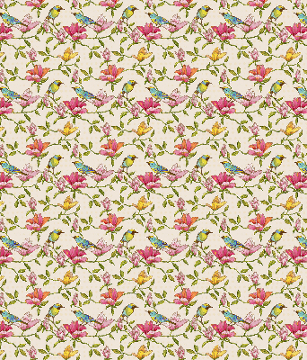 Modern roller blind Birds on flowers
