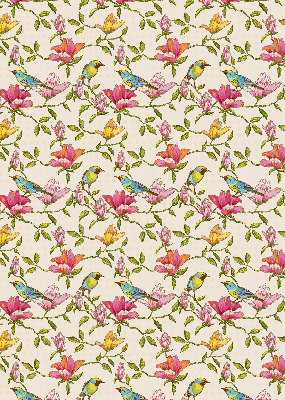 Modern roller blind Birds on flowers