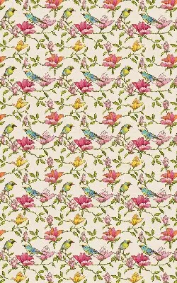 Modern roller blind with birds on flowers pattern