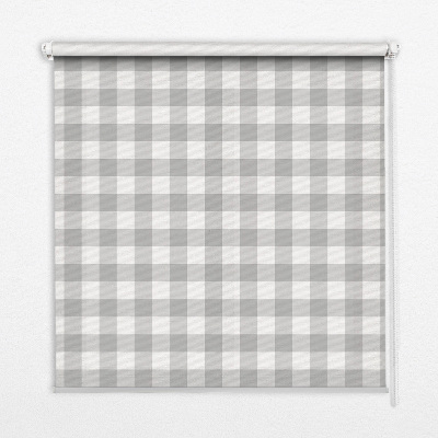 Roller blind for large window Gray checks