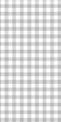 Roller blind for large window in gray checks