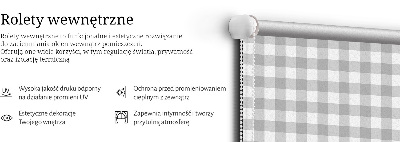 Roller blind for large window Gray checks