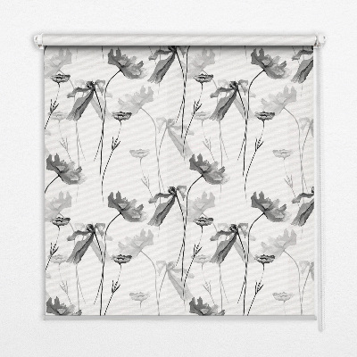 Fabric roller blind Drawn flowers