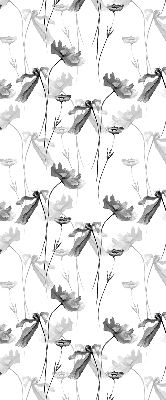 Fabric roller blind Drawn flowers