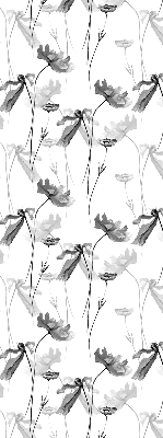 Fabric roller blind Drawn flowers