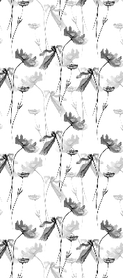 Fabric roller blind Drawn flowers
